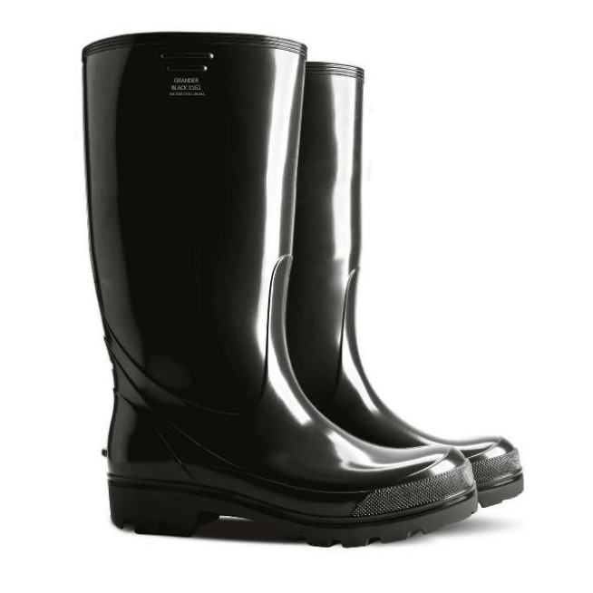 Kalosze Ochronne GRANDER Black PVC | Antypoślizgowe i Wodoodporne Buty Robocze