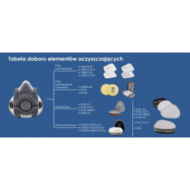 Półmaska OXYLINE OXYPRO X6 GUMA TPR (BAGNET)