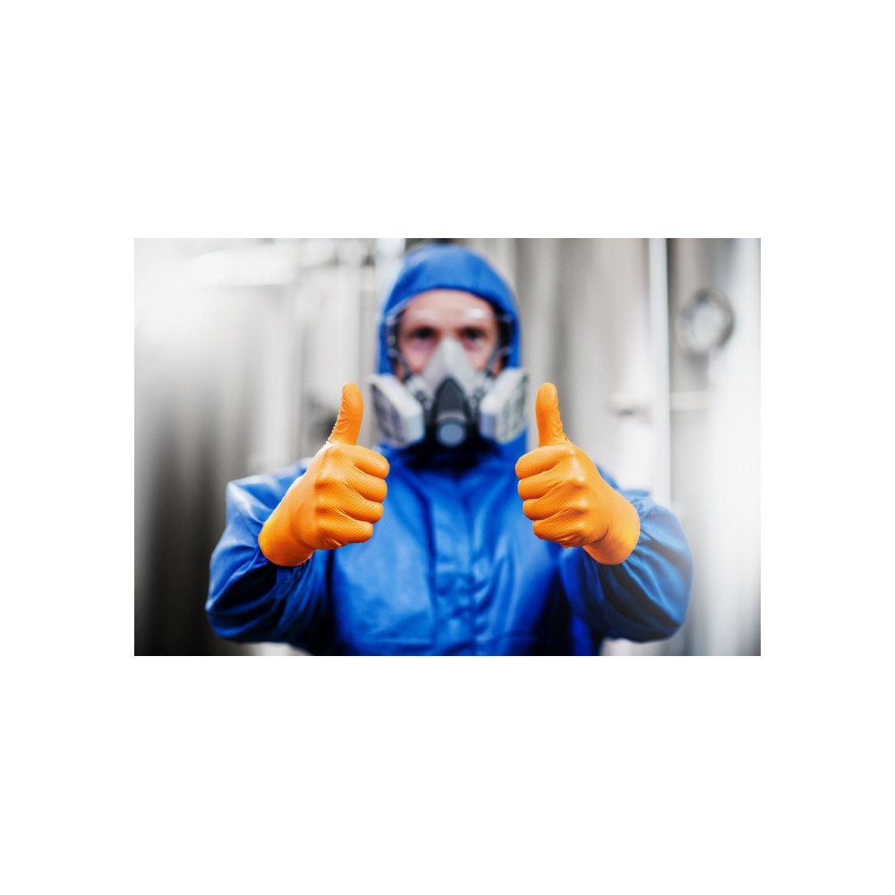 Rękawice nitrylowe bezpudrowe MERCATOR GOGRIP ORANGE (50szt.)